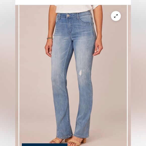 Democracy "Ab"solution High Rise Itty Bitty Boot Cut Light Blue Jeans Size16 Nwt - Picture 2 of 7